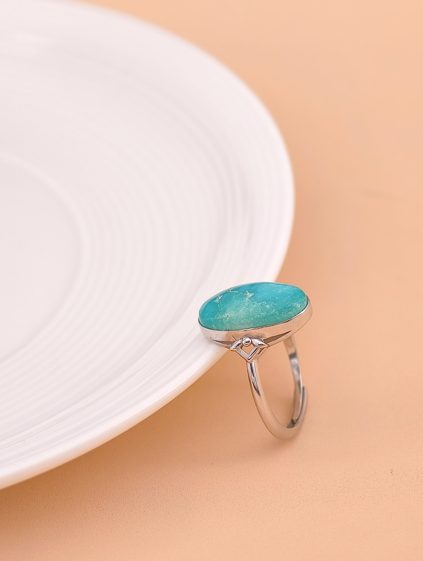 Tiffany Blue Turquoise Sterling Silver Gold-Plated Ring image