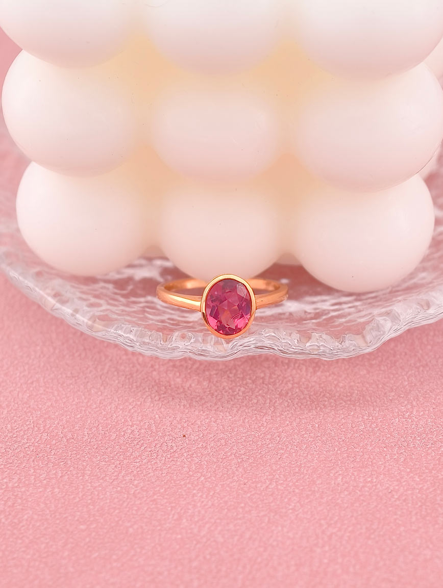 Simple Pink Tourmaline Ring image