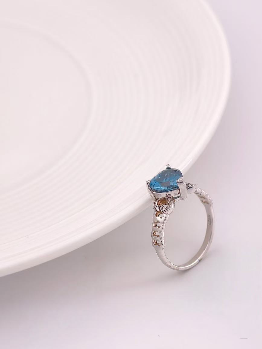 Natural Heart Shaped Topaz Ring image