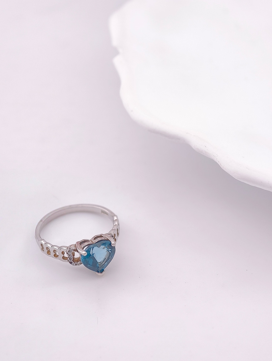 Natural Heart Shaped Topaz Ring image