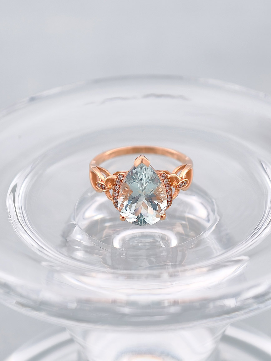 Natural Aquamarine Diamond Ring image