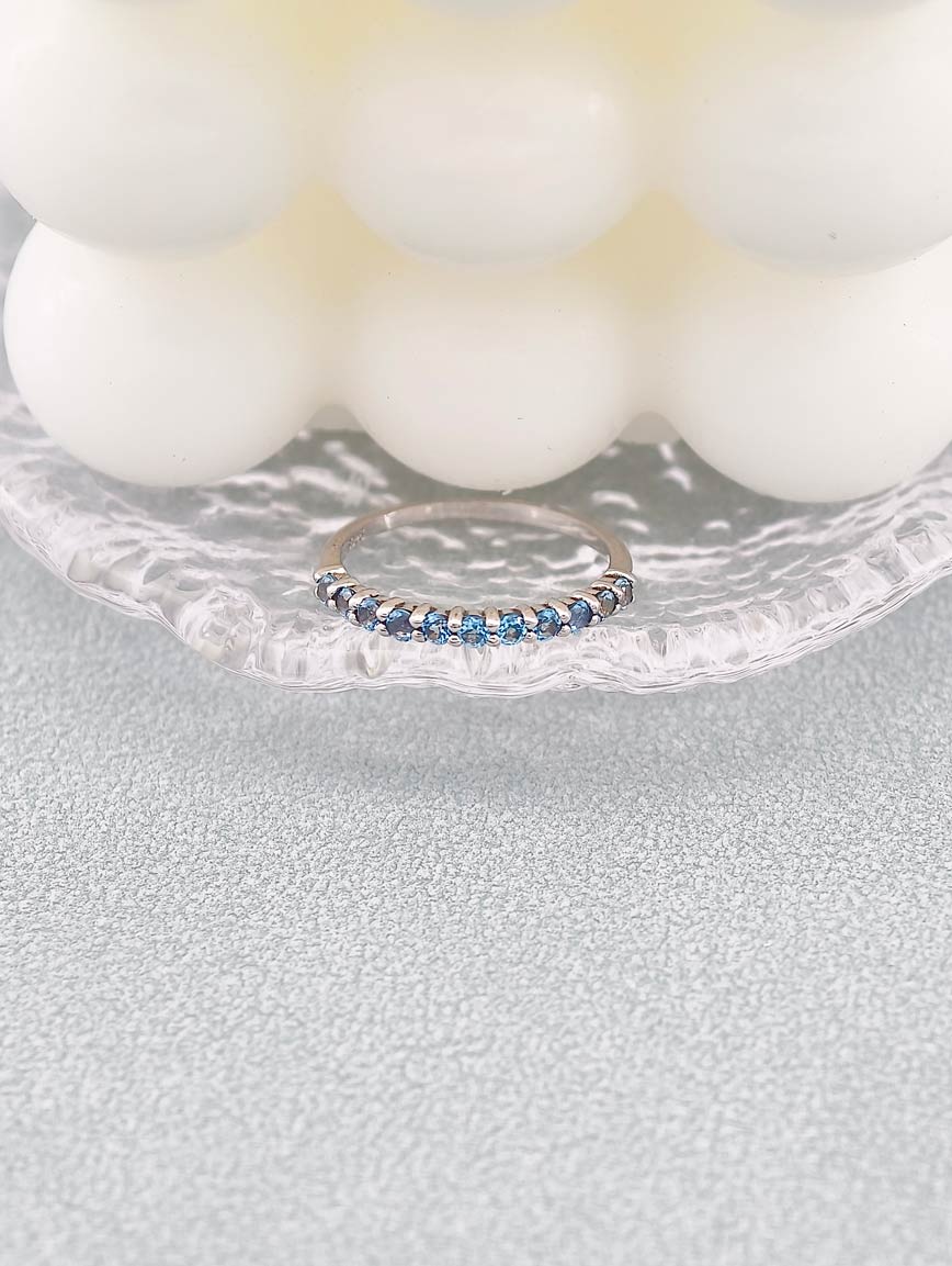 Blue Topaz Row Ring image