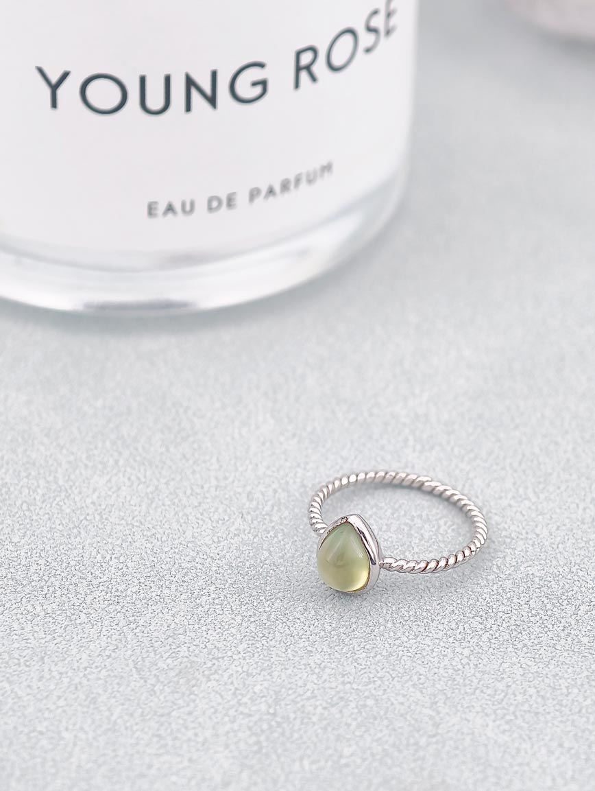 Natural Drop Prehnite Ring image