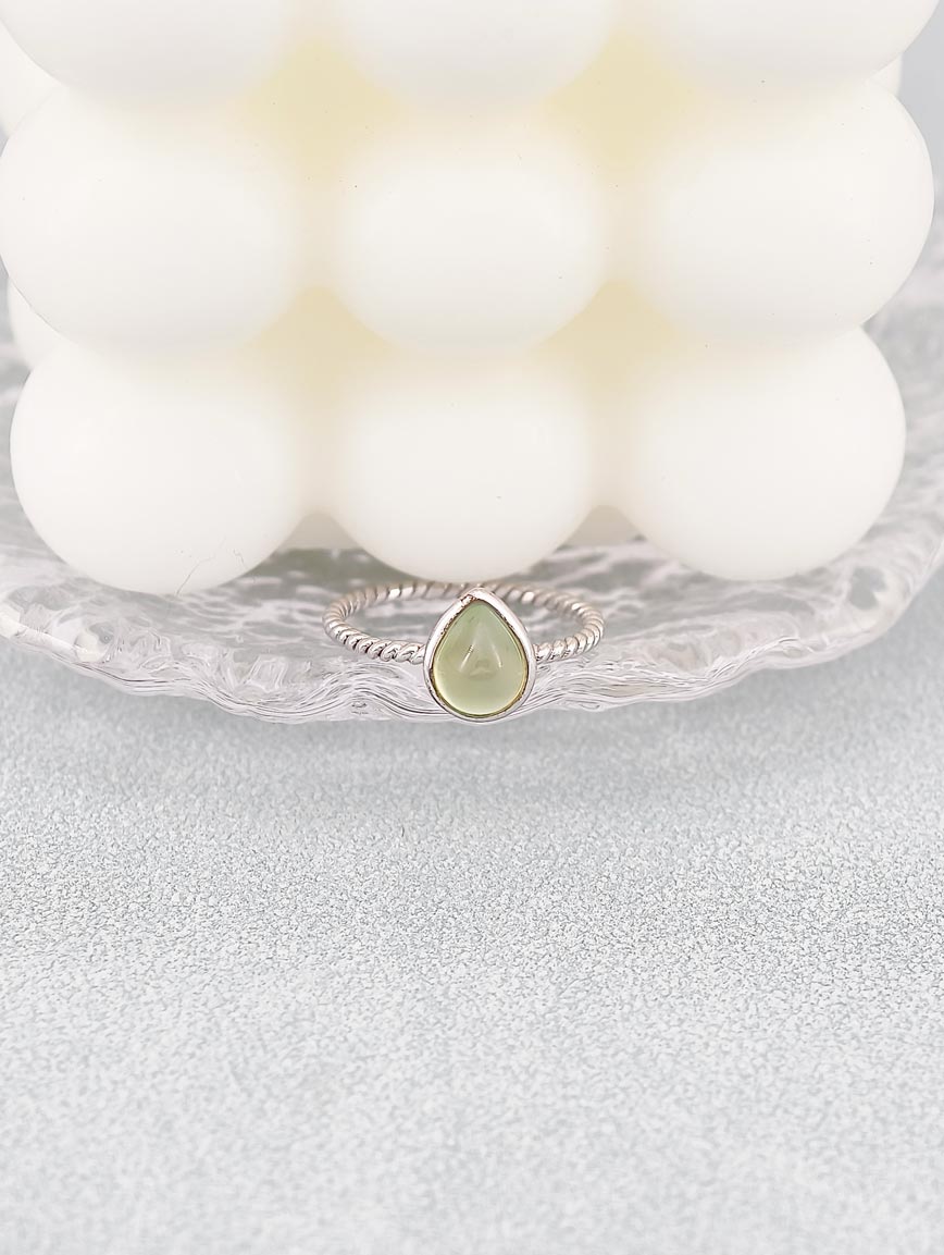 Natural Drop Prehnite Ring image