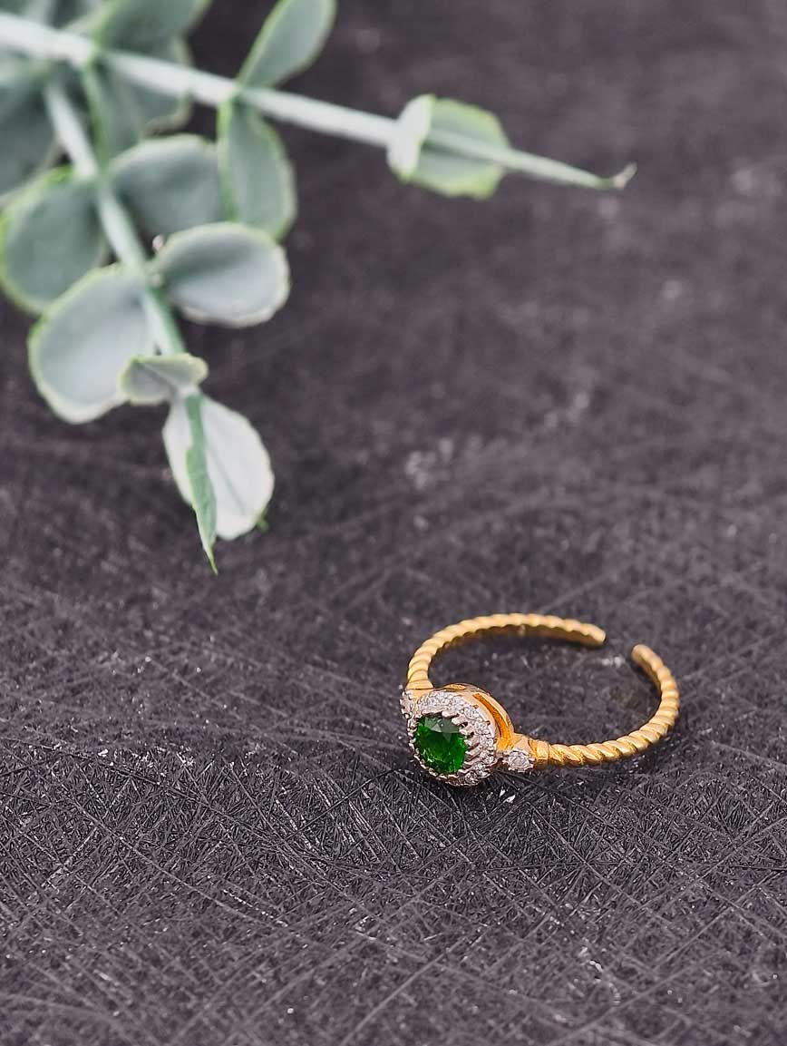 Natural Diopside Open Adjustable Ring 1023 image