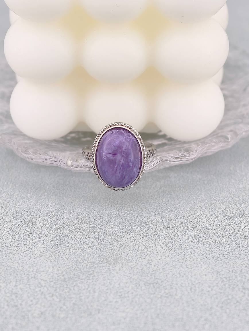 Natural Purple Dragon Crystal Ring image