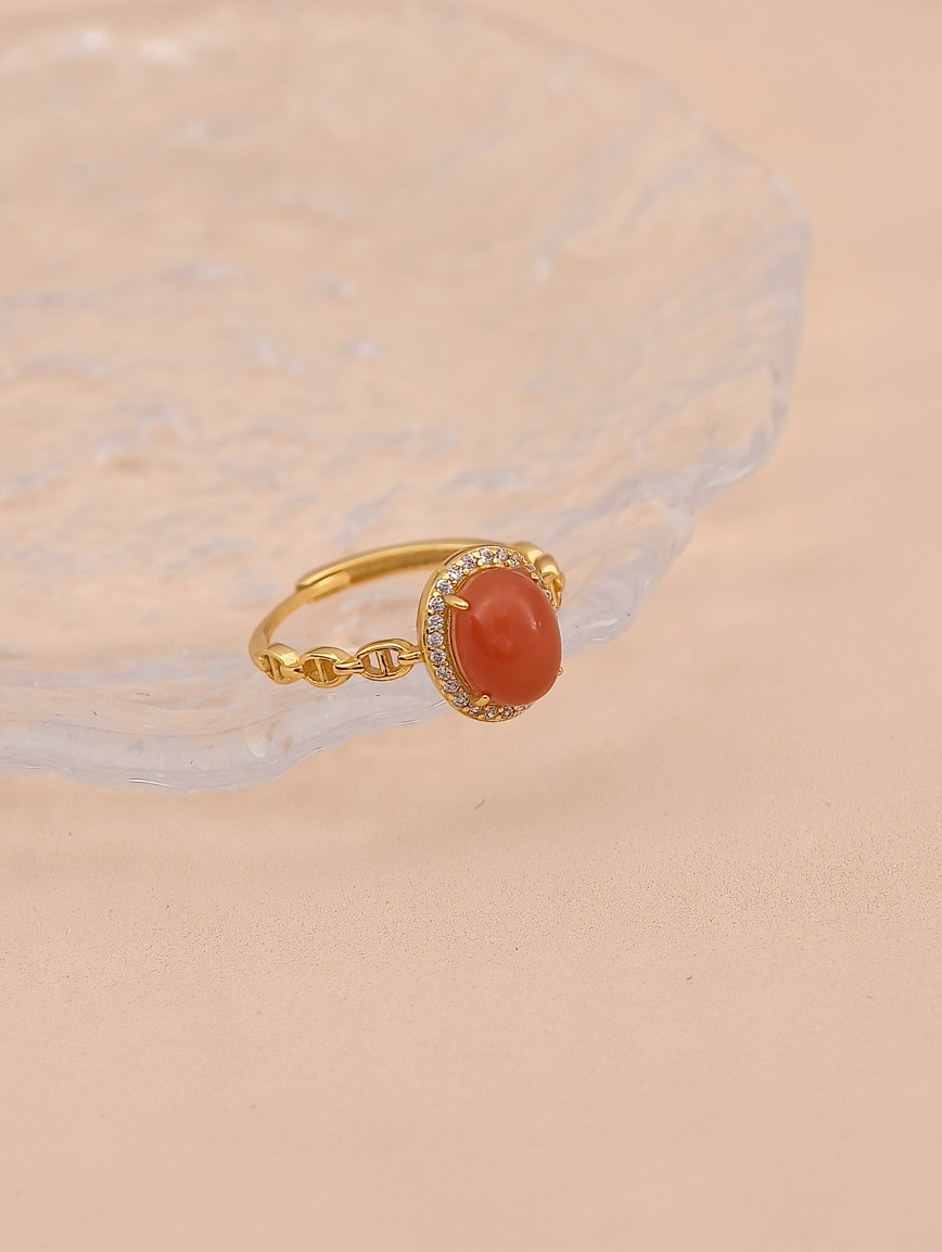 South Red Agate Egg Ring image