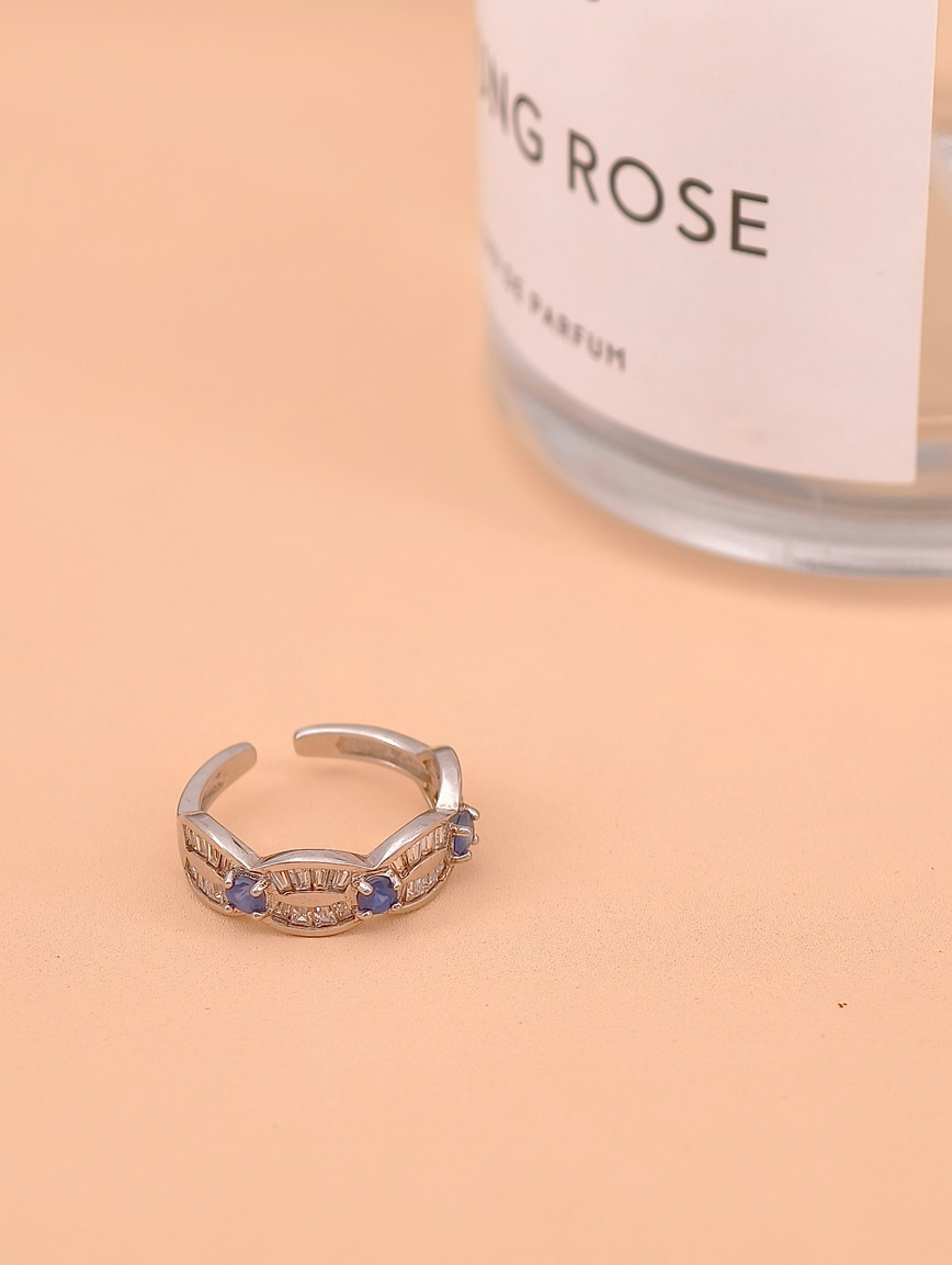 Sterling Silver And Gold Plated Natural Sapphire Ring image