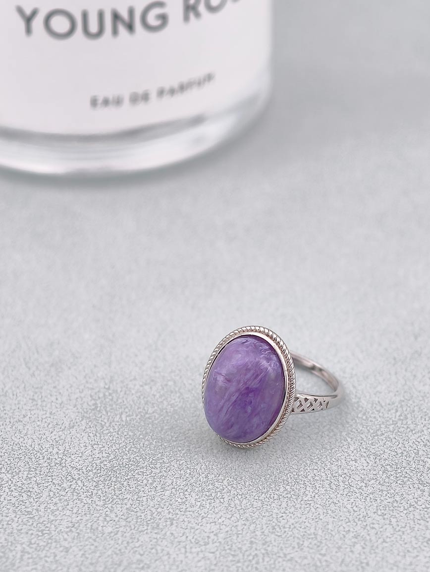 Natural Purple Dragon Crystal Ring image