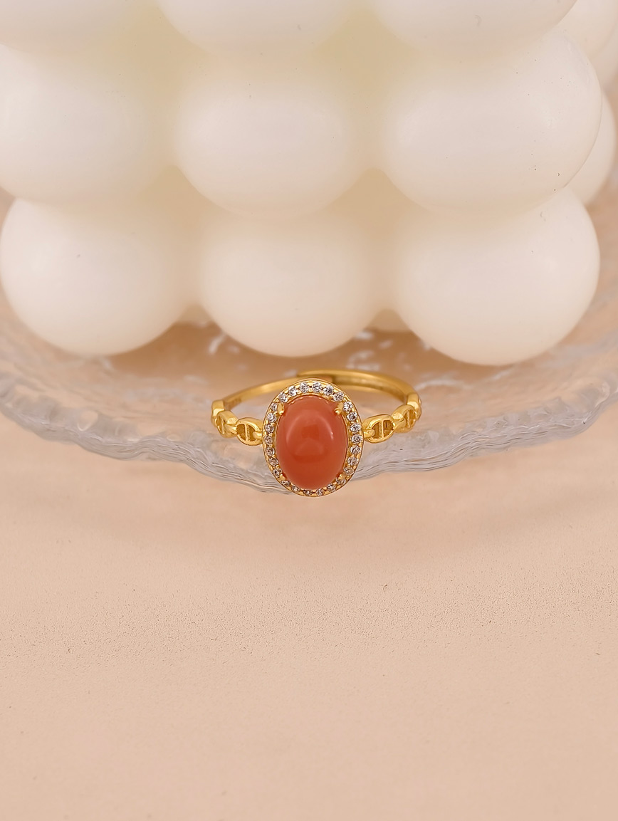 South Red Agate Egg Ring image