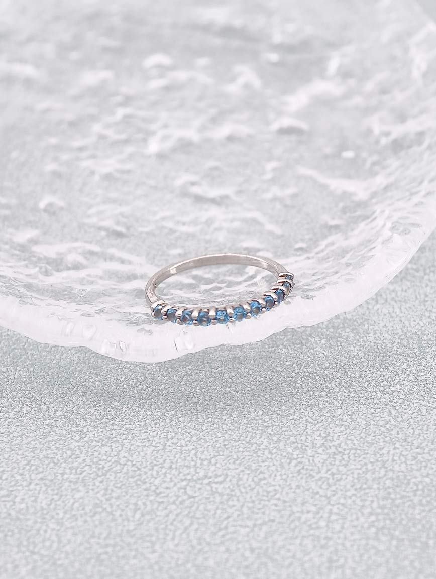 Blue Topaz Row Ring image