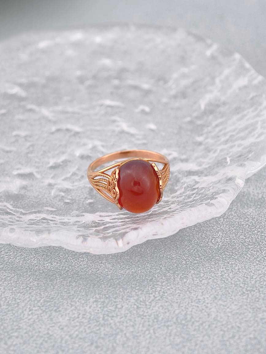 Natural Orange-Red Garnet Ring image