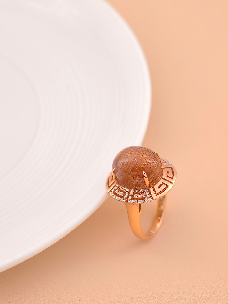 Natural Copper Rutilated Quartz Ring image