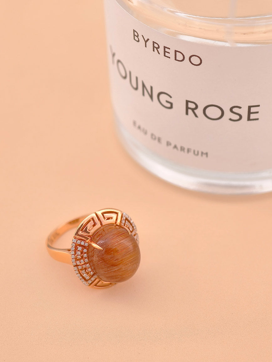 Natural Copper Rutilated Quartz Ring image