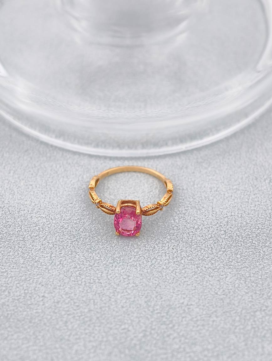 Oval Pink Tourmaline Design Ring image