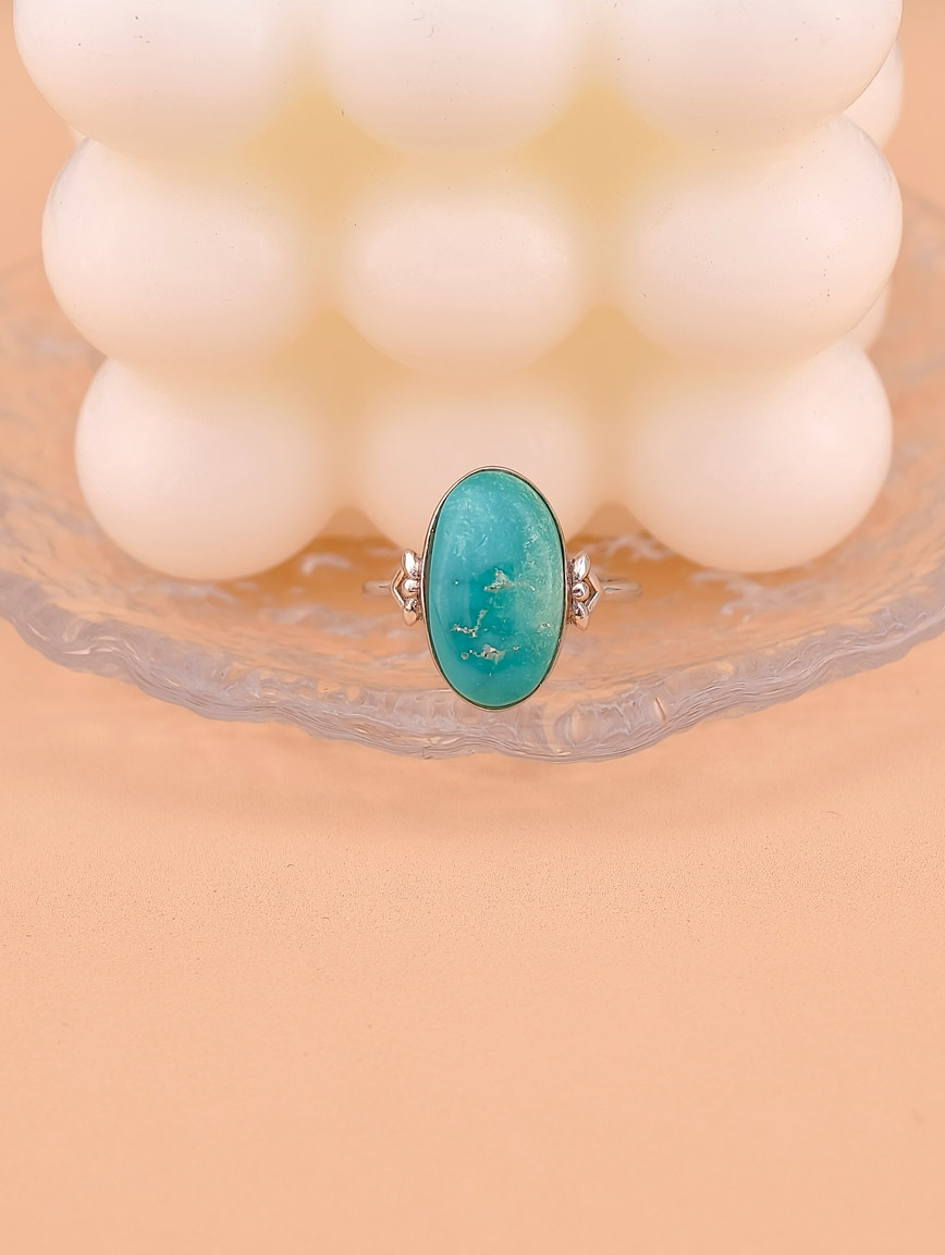 Tiffany Blue Turquoise Sterling Silver Gold-Plated Ring image