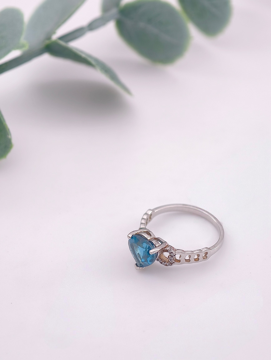 Natural Heart Shaped Topaz Ring image