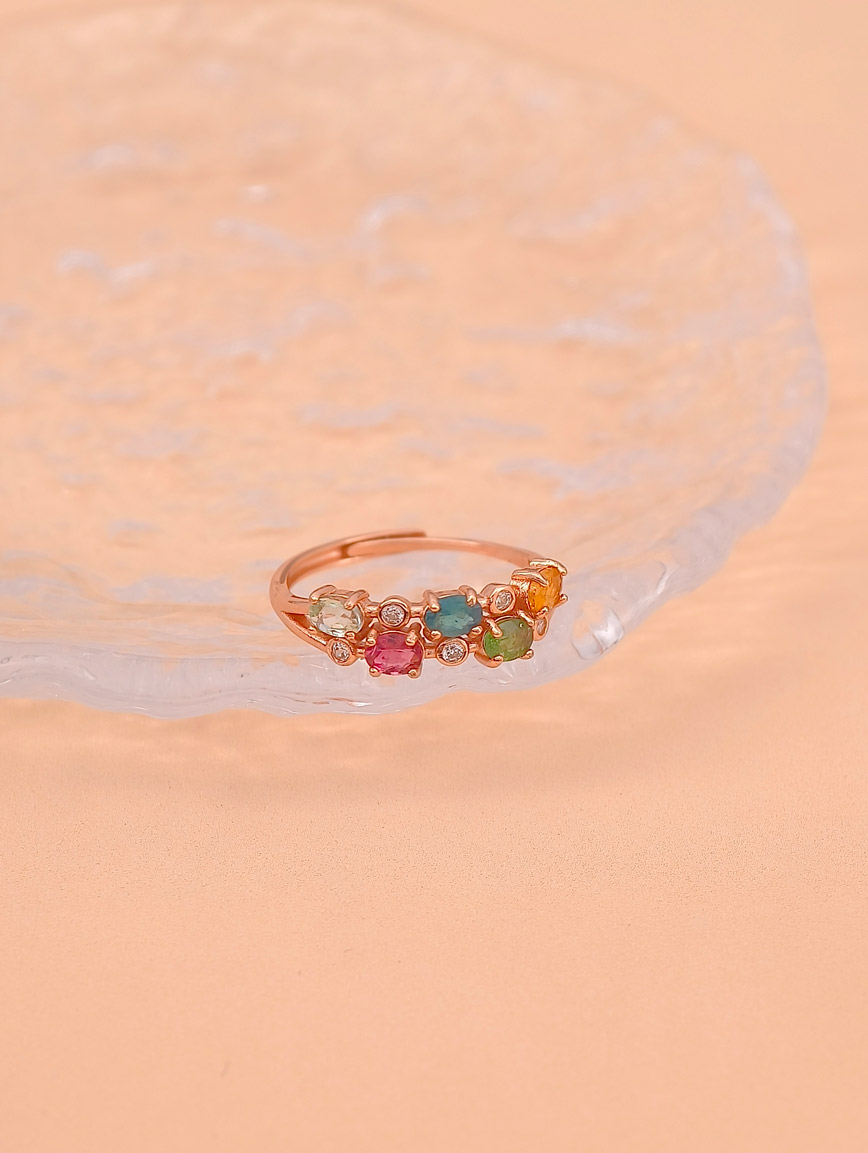 Natural Rainbow Tourmaline Ring image