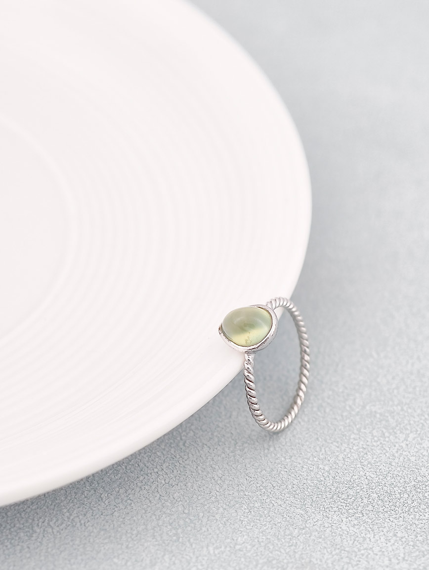 Natural Drop Prehnite Ring image