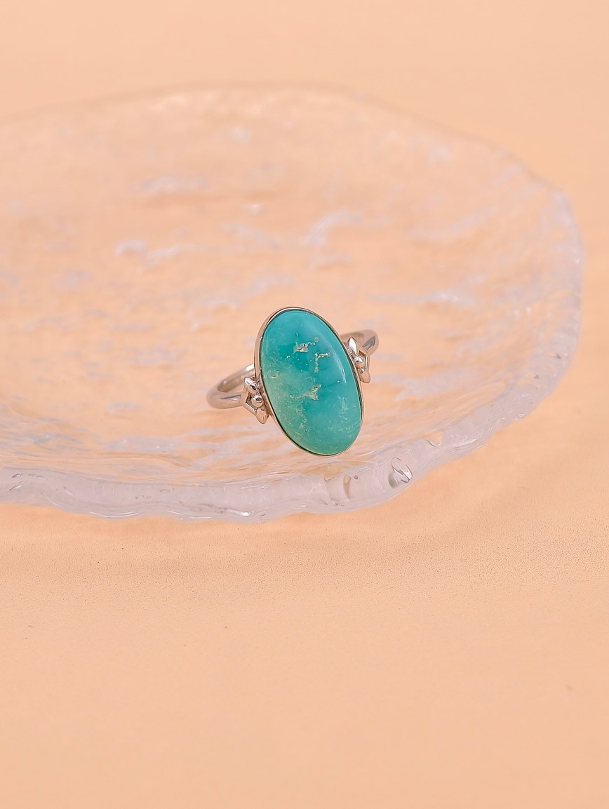 Tiffany Blue Turquoise Sterling Silver Gold-Plated Ring image