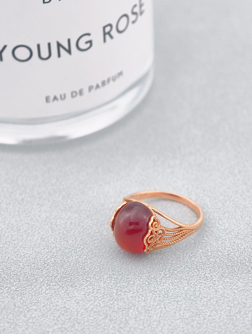 Natural Orange-Red Garnet Ring image