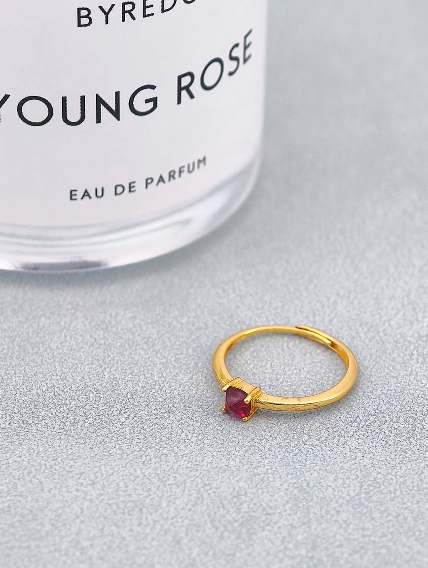 Natural Red Tourmaline Ring image