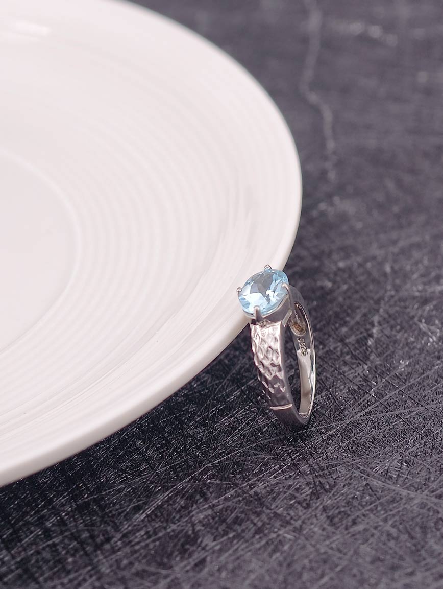 Natural Light Blue Topaz Ring image