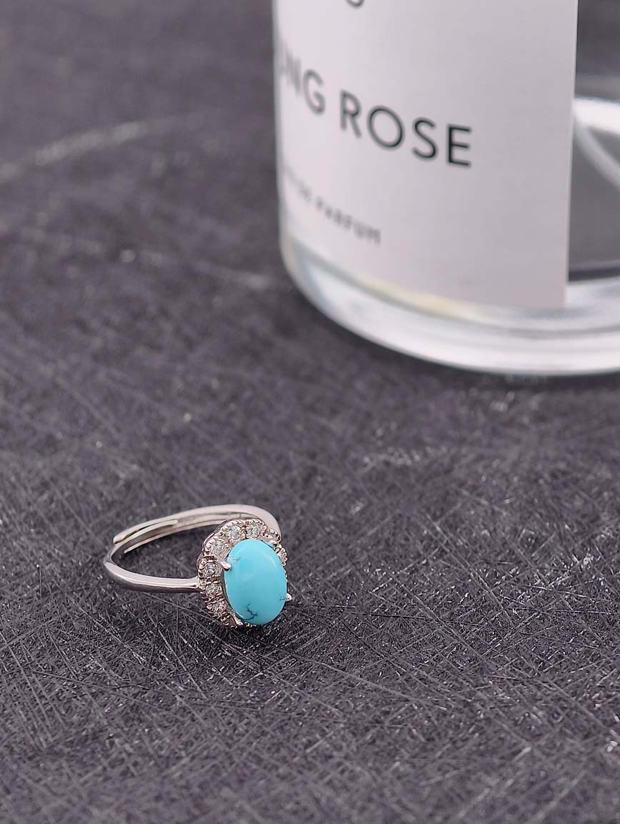 Sterling Silver Gold Plated Natural Turquoise Ring image