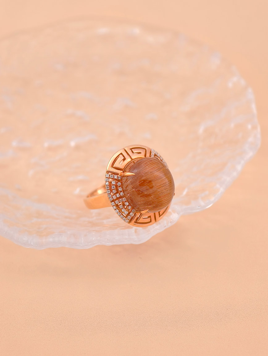 Natural Copper Rutilated Quartz Ring image