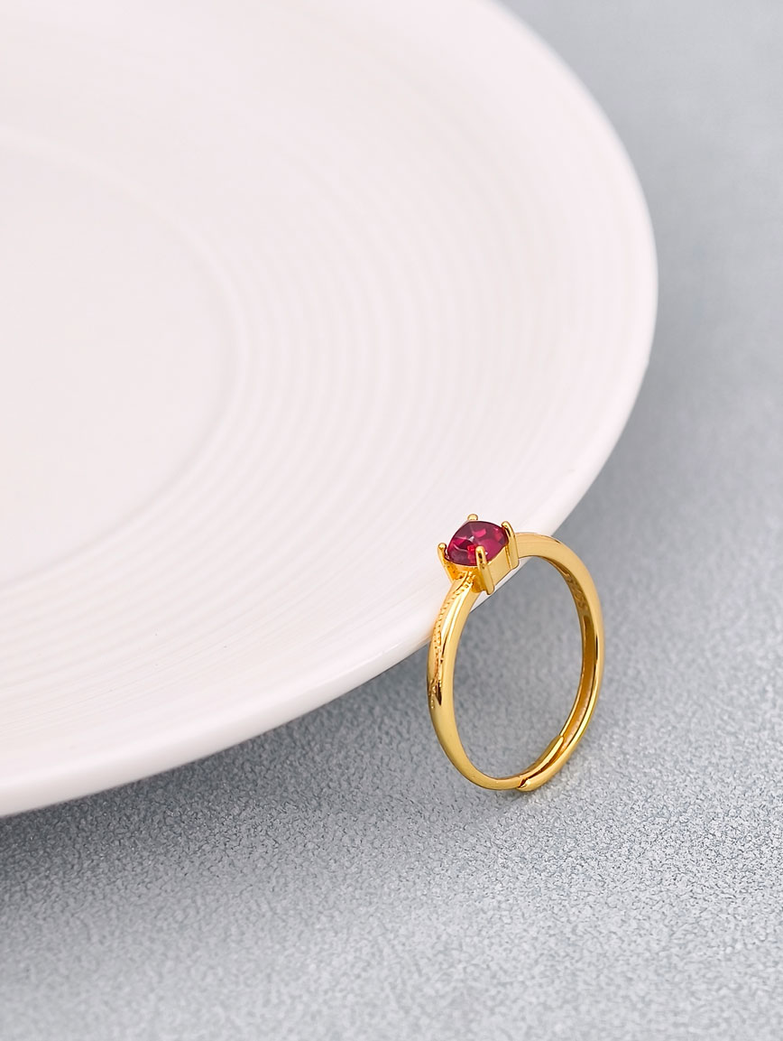 Natural Red Tourmaline Ring image