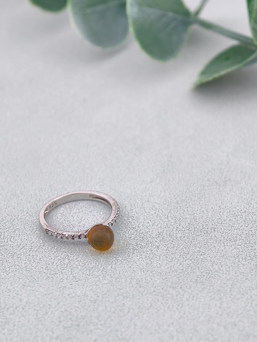 Natural Mexican Gold Blue Amber Ring image