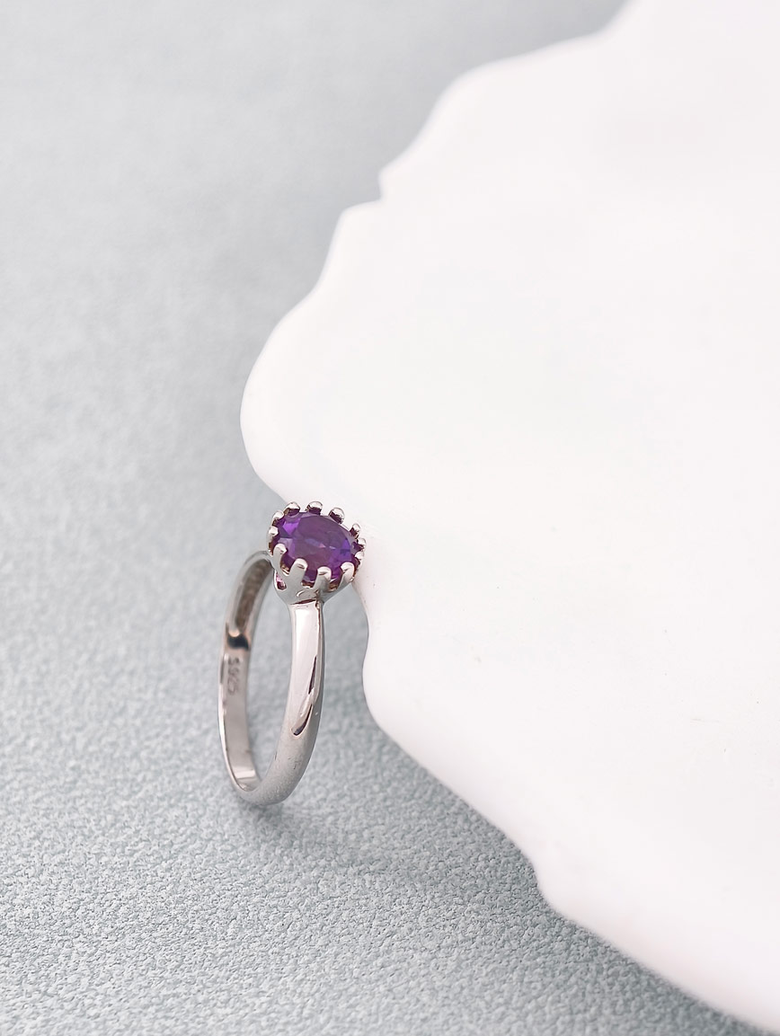 Amethyst Simple Style Ring image