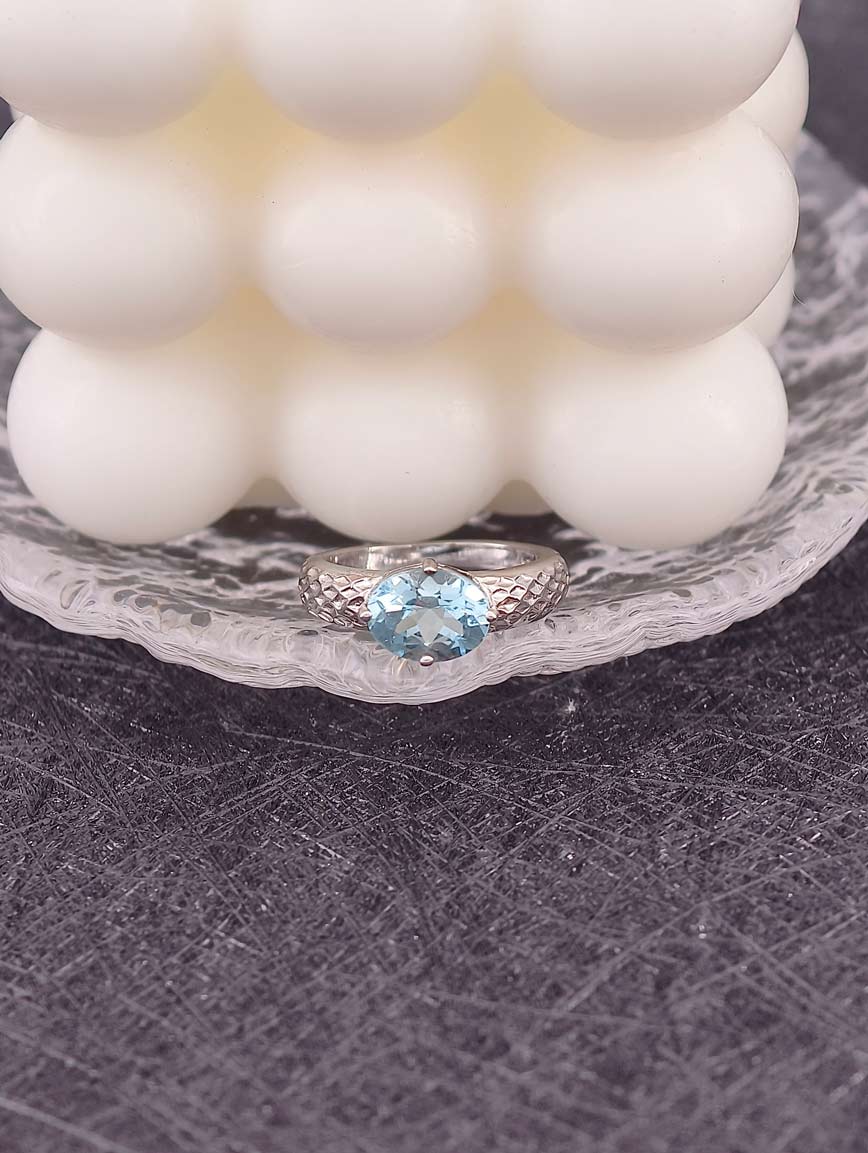 Natural Light Blue Topaz Ring image