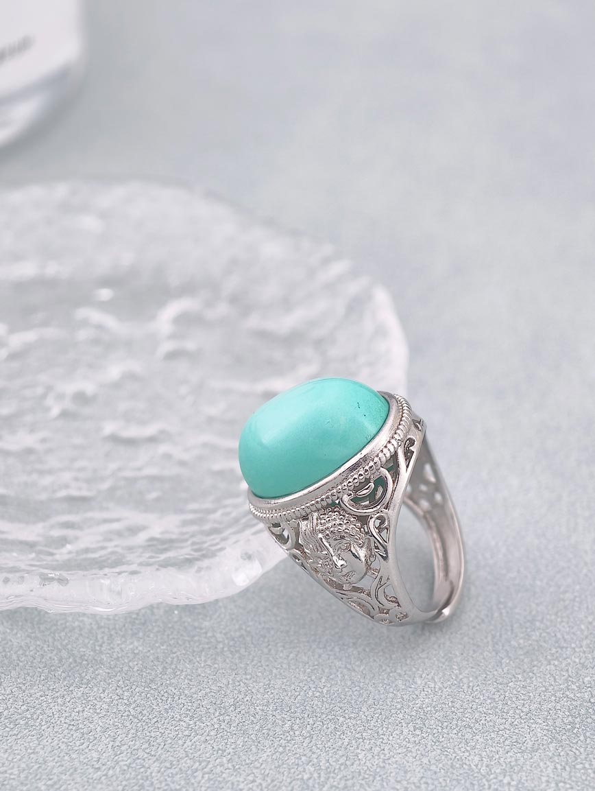 Natural Turquoise Design Ring image