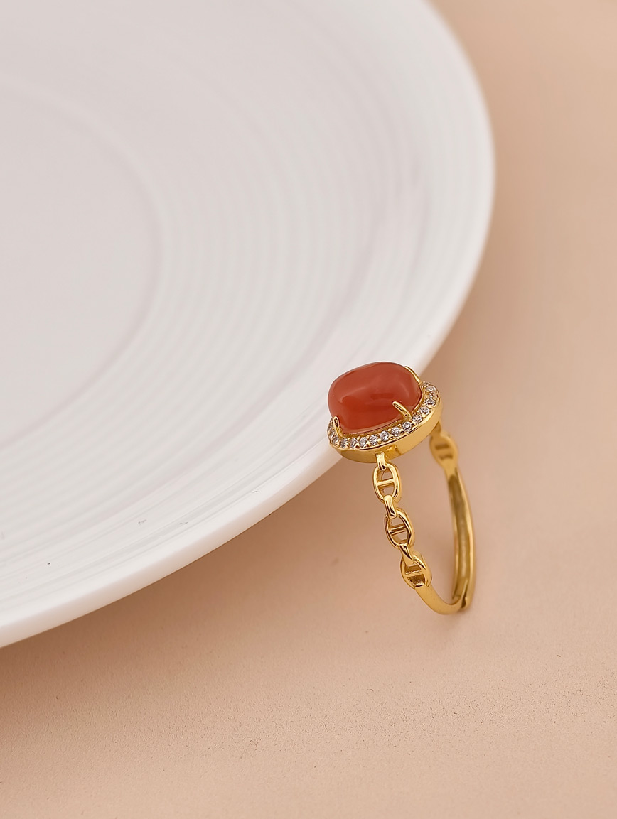 South Red Agate Egg Ring image