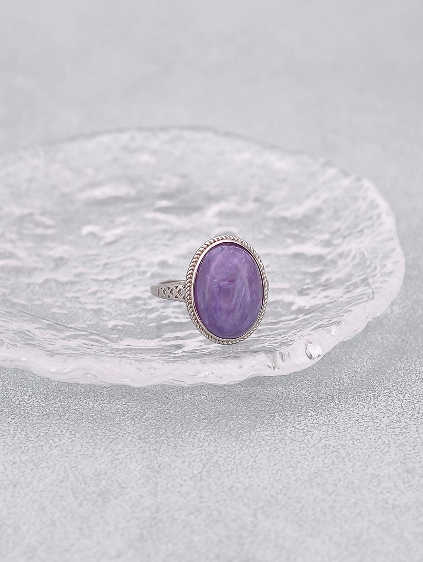 Natural Purple Dragon Crystal Ring image