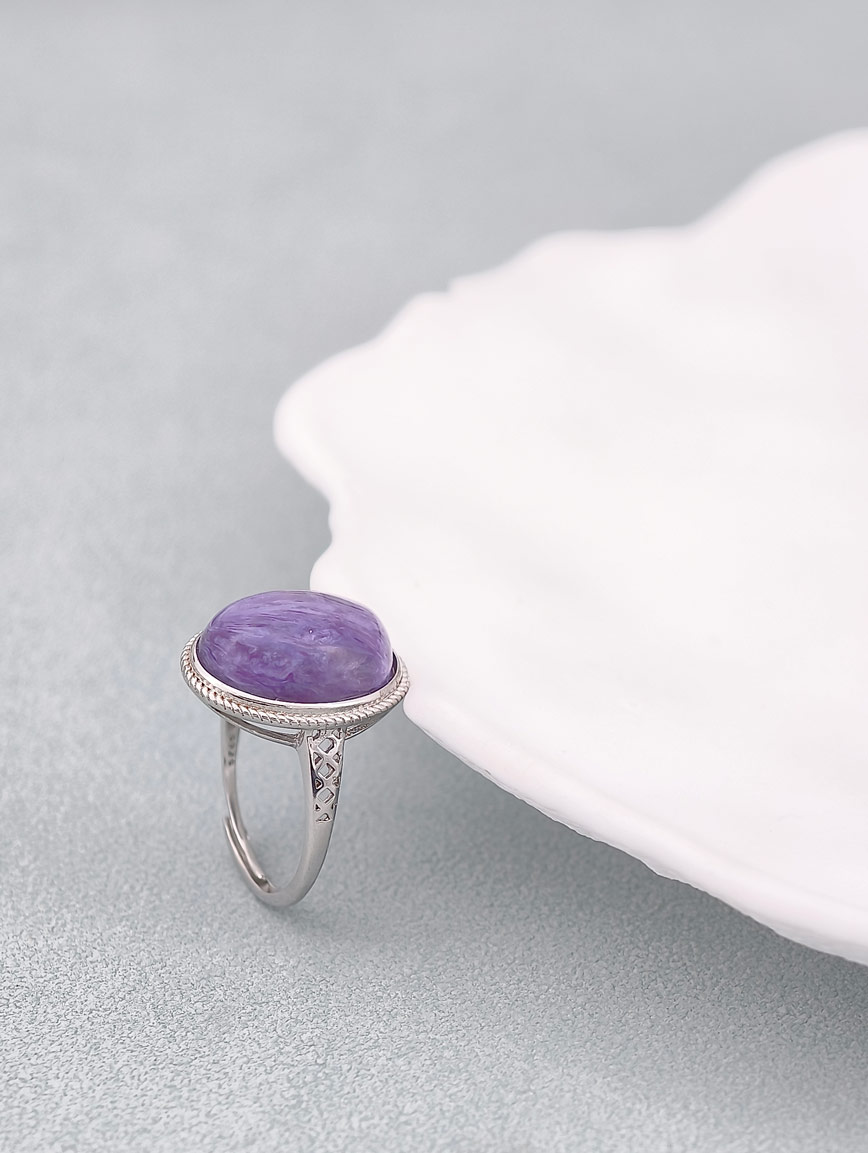 Natural Purple Dragon Crystal Ring image