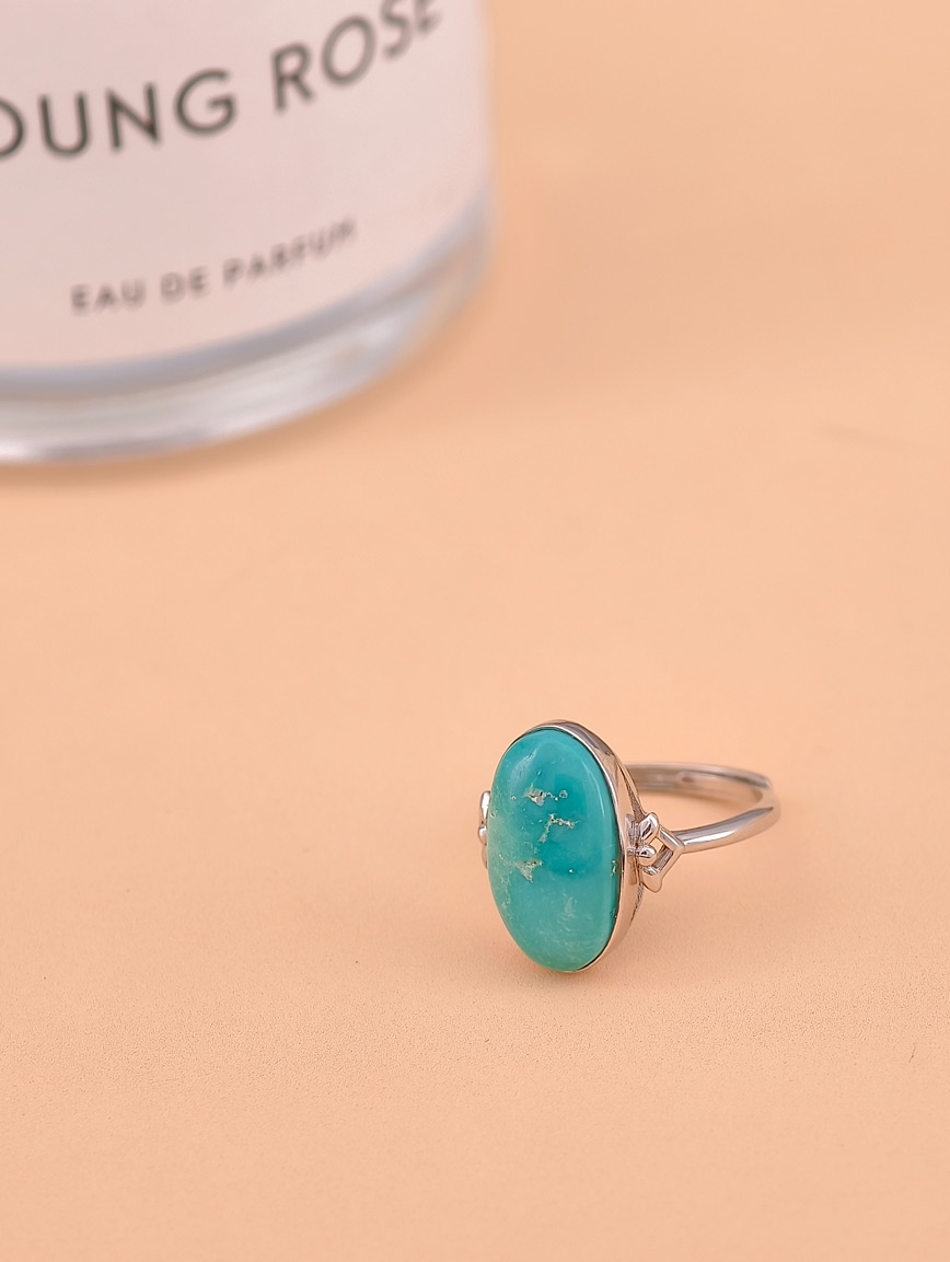 Tiffany Blue Turquoise Sterling Silver Gold-Plated Ring image