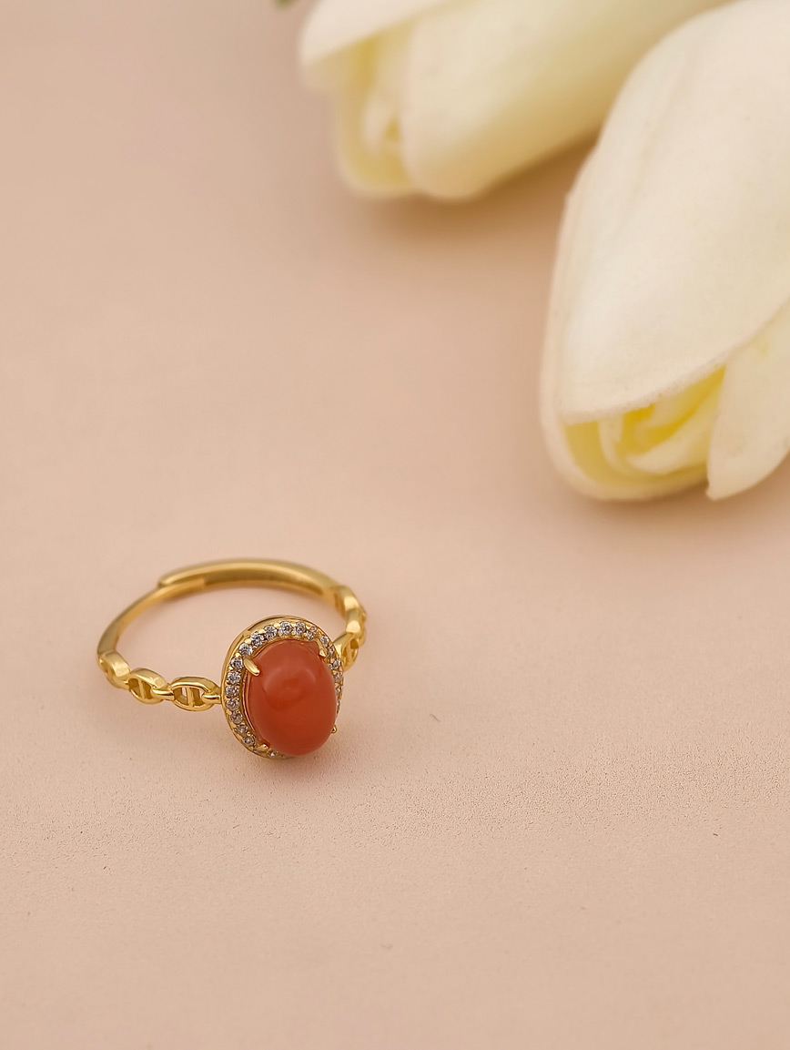 South Red Agate Egg Ring image