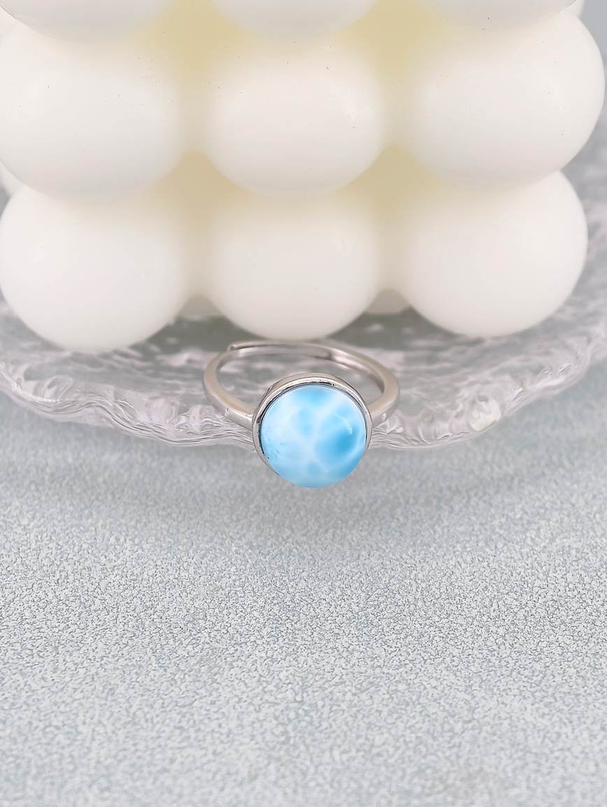 Top Quality Icy Larimar Sterling Silver Ring image