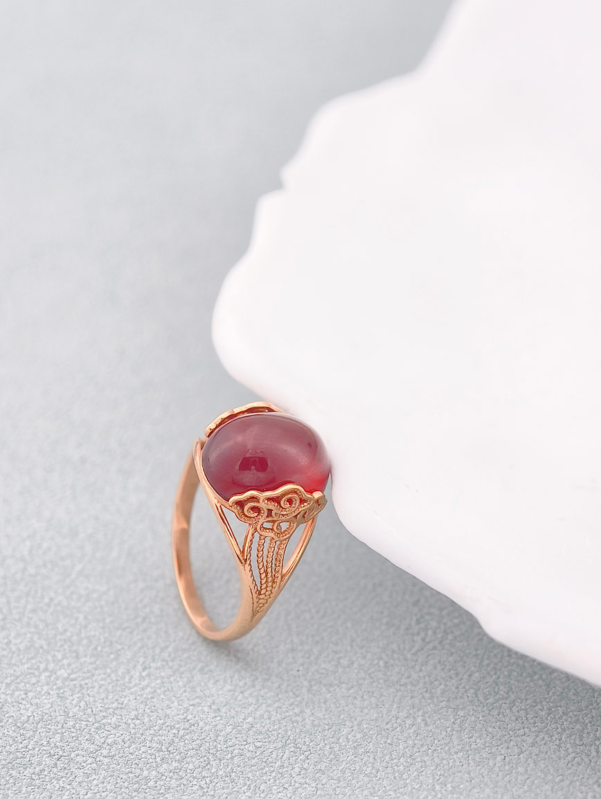 Natural Orange-Red Garnet Ring image