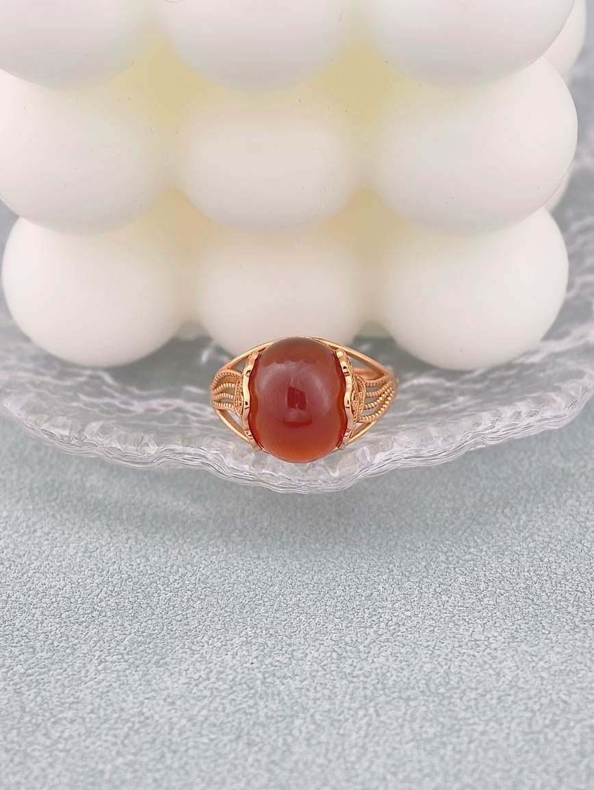 Natural Orange-Red Garnet Ring image