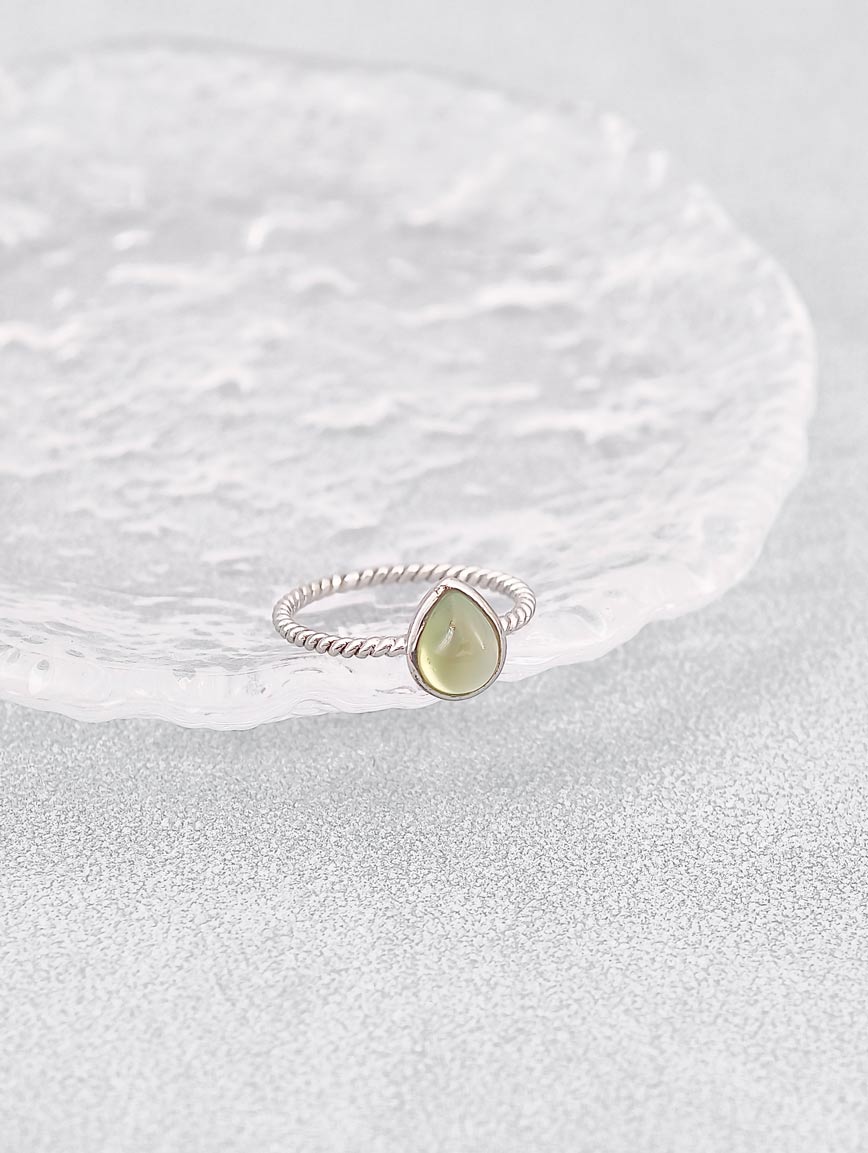 Natural Drop Prehnite Ring image