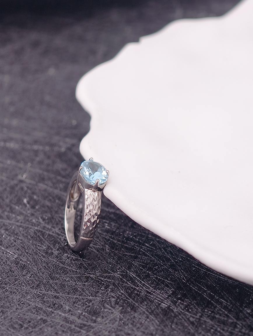 Natural Light Blue Topaz Ring image