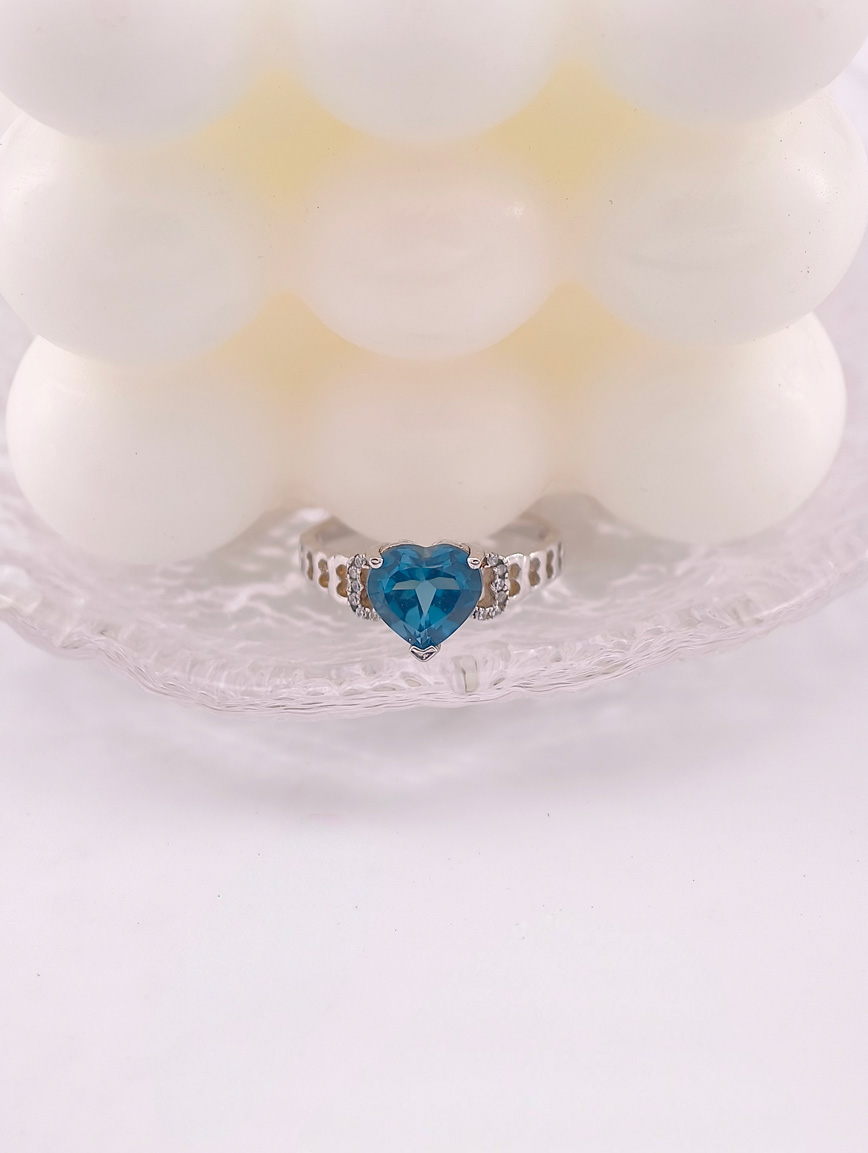 Natural Heart Shaped Topaz Ring image