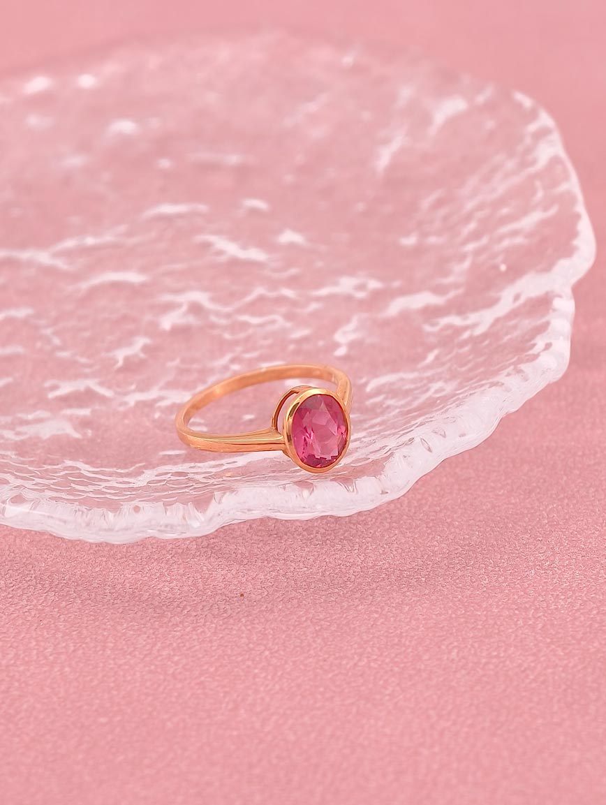 Simple Pink Tourmaline Ring image