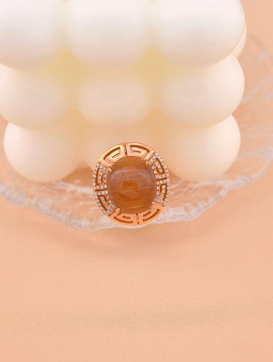 Natural Copper Rutilated Quartz Ring image