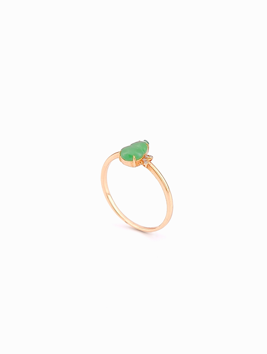 Natural Jadeite Gourd Simple Ring