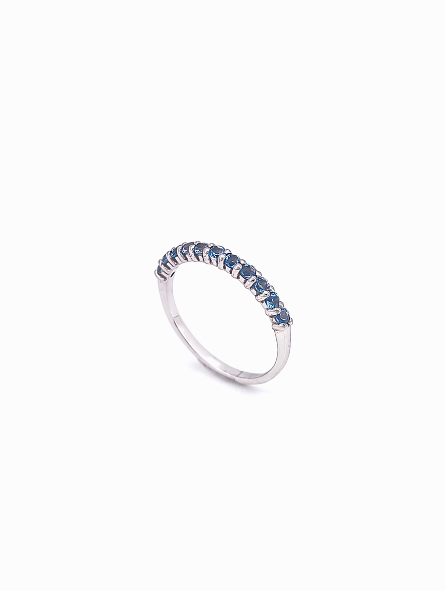 Blue Topaz Row Ring