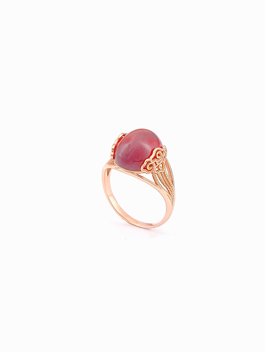 Natural Orange-Red Garnet Ring